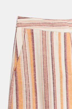 PANTAL?N ANCHO RAYAS CON LINO / Multicolor - Zara фото 8