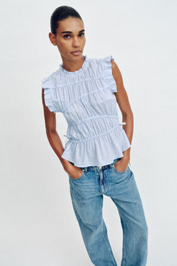 TOP EL?STICO RAYAS / Azul / Blanco