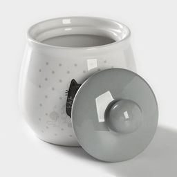 Набор сервировочный Доляна Уютные коты, 2 предмета: молочник 270 мл, сахарница 310 мл, белый, серый