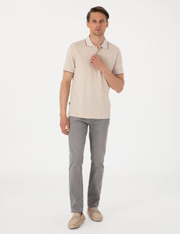 Bej Slim Fit Polo Yaka Ti__rt - Pierre cardin фото 4