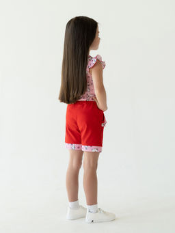 Комплект детский кошки на розовомкрасный