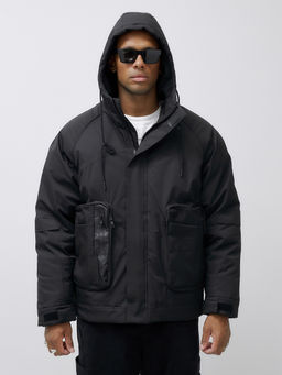 Куртка зимняя до - 20 бежевого цвета черного цвета