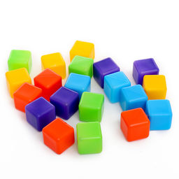 Кубики детские, пластиковые, цветные, 20 штук, 4×4 см