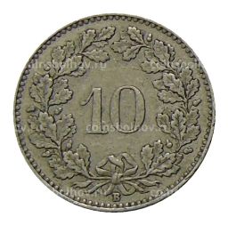 Монета 10 раппенов 1931 года Швейцария