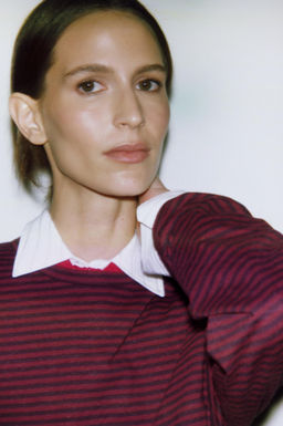 STRIPED COTTON AND LINEN T-SHIRT - Zara фото 14