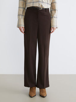 Beli Kemerli Geni? Pa?a Kad?n Pantolon