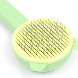 Пуходёрка пластиковая Кошка с функцией самоочистки, 8,5 х 20 см, зелёная - Пижон фото 3