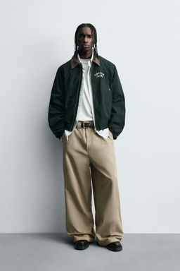 WIDE BAGGY FIT CHINO TROUSERS