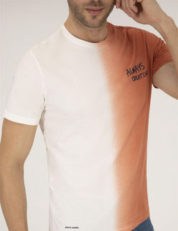 Kahverengi Slim Fit Degrade Ge_i_li Bisiklet Yaka Ti__rt - Pierre cardin фото 6