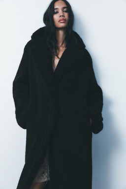 LONG FAUX SHEARLING COAT - Zara фото 3