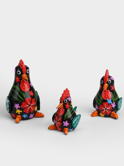 Сувенирный набор Курочки, 12 см, 10 см, 8 см, дерево