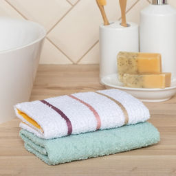 Набор полотенец LoveLife Rainbow 30х50 см - 2шт; цвет светло-зелёный, 100% хлопок, 400 гр/м2