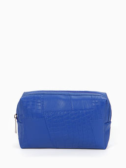 Косметичка ONE COLOR, на молнии, искусственная кожа, синяя