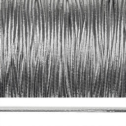 Резинка-шнур 1мм шляпная круглая TBY цв. серебро боб.100м