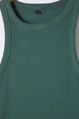 Haki*001 Vucuda Oturan Regular Boy Halter Yaka Fitilli Pamuklu Esnek Orme Atlet TWOSS24AL00002