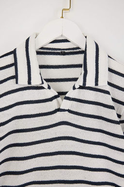 Yesil Regular/Normal Kesim Dokulu Cizgili Polo Yaka T-shirt TMNSS26PO00013 - Trendyolmilla фото 8