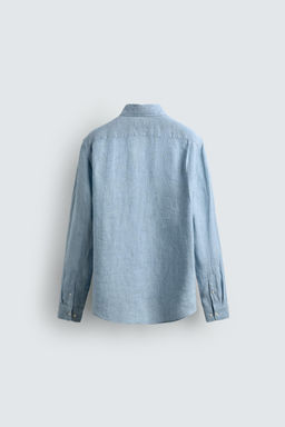 CAMISA REGULAR FIT 100% LINO / Azul / Verde - Zara фото 9