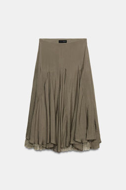 FLOWING GODET SKIRT WITH LACE - Zara фото 7