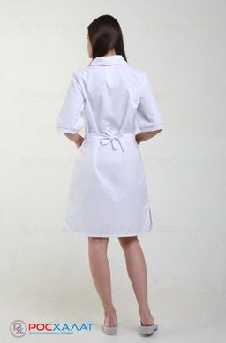 Женский медицинский халат на молнии ТИСИ с ВО белый ХМ-14