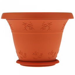 Терракот Горшок для цветов пластмассовый 2,5л, с поддоном, д21см, h15см, морозостойкий полипропилен, т.м. NECO (Россия) - Домашняя мода фото 2