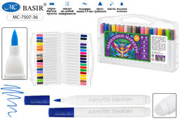 Набор маркеров акриловых 36цв., 1-5мм (MC-7507-36) "Сова" наконечник - кисть, на водной основе, трехгранный корпус, в пласт. боксе