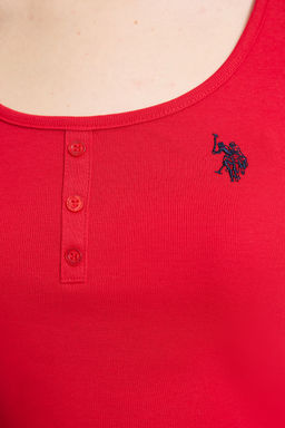 Kad_n K_rm_z_ Kare Yaka Basic Ti__rt - U.s. polo assn фото 6