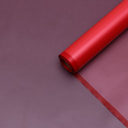 Пленка для цветов и букетов, красная полоса, матовый, 58 см×10 м