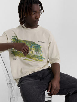 ФУТБОЛКА МУЖСКАЯ св.фисташка +печать 111883