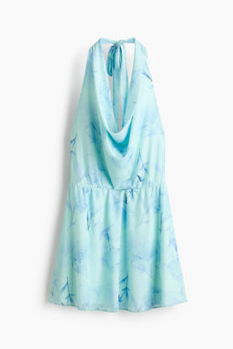 Vestido halter con escote drapeado