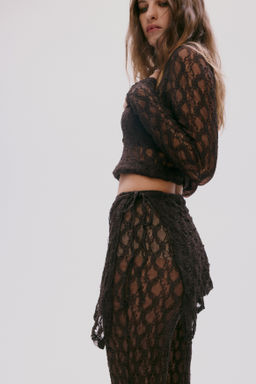 Pantal?n de encaje con falda superpuesta - H&m фото 6