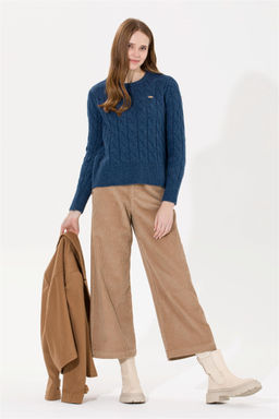 U. S. Polo Assn Женский синий свитер с круглым вырезом - U.s. polo assn фото 8