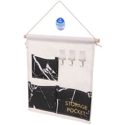 Цена за 2 шт. Карман настенный 3 отделения 3 крючка "ИДЕЯДОМА", цвет черный, 34*30см (лейбл Селфи)