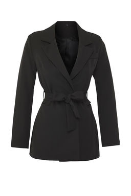 TRENDYOLMILLA Siyah Regular Astarl? Dokuma Blazer Ceket TWOSS22CE0074  фото 6