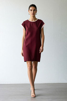 Lacivert Renk Bloklu Shift/Duz Kesim Mini Orme Elbise TWOSS25EL00589 - Trendyolmilla фото 10