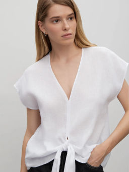 Блузка с бантом, B3034/magnolia