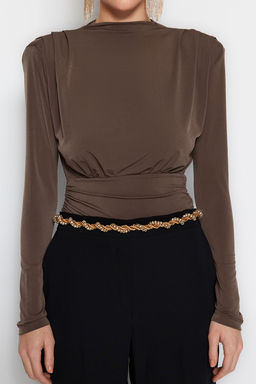 Kahverengi Drapeli C?tc?tl? Orme Body TPRAW23BD00048
