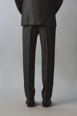 PANTAL?N TRAJE CUADROS 100% LANA / Marengo vigor? - Zara фото 3