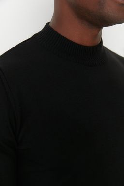 TRENDYOL MAN Siyah Slim Fit Dar Kesim Yar?m Bal?kc? Yaka Basic Kazak TMNAW21KZ0758 - Trendyolmilla фото 4