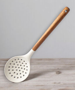 Шумовка, 33 см, силикон/дерево, молочный, Wenge - Anna lafarg фото 7