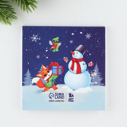 Подарочный набор новогодний, блокнот-раскраска и восковые мелки Время чудес