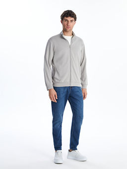 Dik Yaka Uzun Kollu Erkek Fermuarl? Sweatshirt