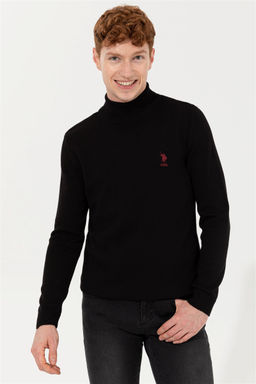 U. S. Polo Assn Мужская черная водолазка базового трикотажа, свитер - U.s. polo assn фото 7