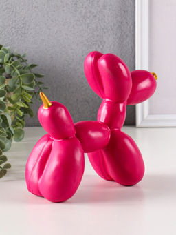 Фигурка полистоун «Собака из шариков», 17×19.5×8 см, розовый