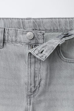 JEANS WIDE LEG TEXTO BORDADO / Gris claro - Zara фото 3