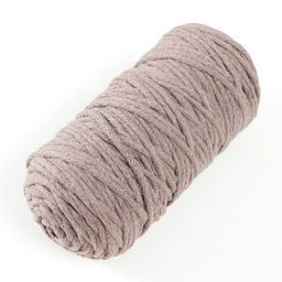 Шнур для вязания "Пухлый" 100% хлопок ширина 5мм 100м (т.-бежевый)