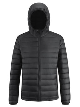 Куртка мужская гибридная стёганая с капюшоном с графеновой подкладкой черного цвета 9621_1Ch