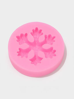 Молд для заливки новогодний Снежинка, силикон, d=6.7 см, розовый - Simaland фото 3