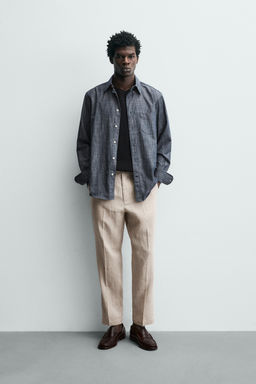 100% LINEN REGULAR FIT TROUSERS