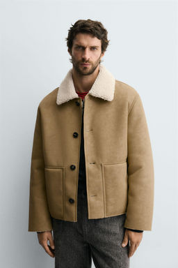 DOUBLE-FACED FAUX LEATHER JACKET - Zara фото 2