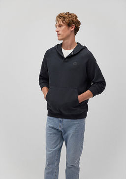 Kapusonlu Antrasit Sweatshirt - Mavi фото 2